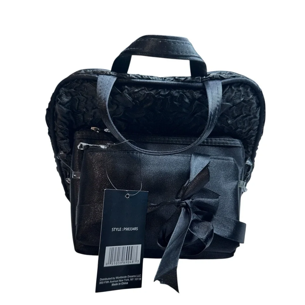 Studio Selection Women's‎ Cosmetic Bag Set 3 Make Up Bags black Ruched  8
